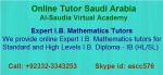 International Baccalaureate, I.B. (H.L/S.L) Mathematics Online Tutors